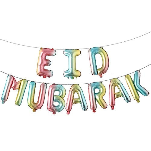 Eid Mubarak Foil Balloons Rose Gold Letters Ramadan Hanging Decoration Eid Mubarak Foil Balloons Rose Gold Letters Ramadan Hanging Decoration